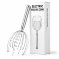 Winyoung Head Massager Scalp, Electric Scalp Massager with 20 Metal Fingers – Head Scratcher & Hair Massage Tool, Waterproof Head Massage for Stress Relief, Stocking Stuffers Gift for Women & Men - color: Silver
