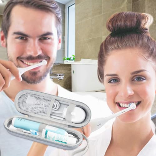Toothbrush Travel Case for Oral B/Oral-B Pro 1000 1500 5000 7000 & Philips Sonicare 4100 1100 5300 5100 6100/iO Electric Toothbrush, Hard Protective Storage Bag (Silver-2) - color: Silver-2