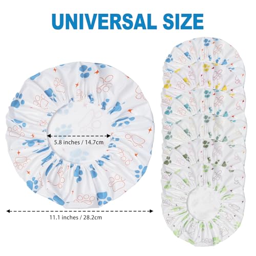 6 PCS Shower Caps for Women, Double Side Waterproof Shower Cap, Reusable Elastic Bath Caps for Shower, EVA Bathing Shower Caps, Bath Hair Caps - Paw - color: Paw
