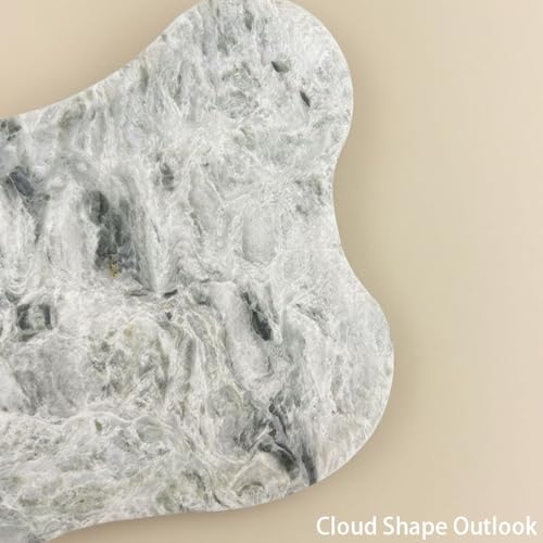 WneFu Choiziic Natural Decorative Tray, Cloud Shape, Modern Style, Polished Finish, Bathroom Kitchen Counter Vanity Organizer (Green-Marble-M) - color: Green (Marble)