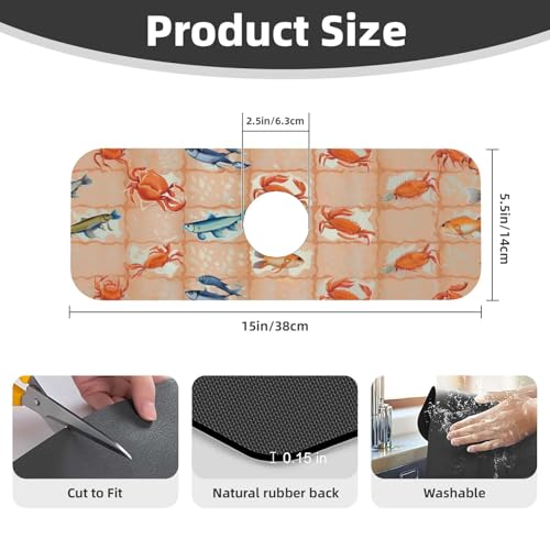 On The Cape Coastal Summer Kitchen sink faucet pad, strong water absorption, anti slip, easy to clean, very suitable for splash and drip prevention, suitable for kitchens and bathrooms - color: On The Cape Coastal Summer