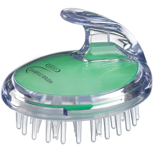 Kent SH1 MNT Scalp Scrubber Hair Brush and Scalp Exfoliator Brush for Distributing Shampoo and Conditioner, Shower Scalp Massage Tool and Hair Growth Brush Shower Brush with 42 Soft Rubber Bristles - color: Mint, size: 6 Pack
