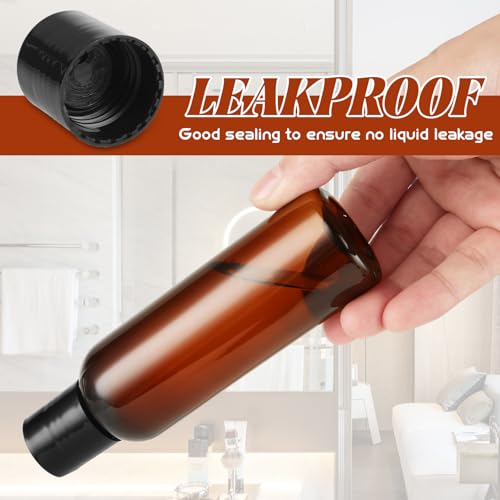 50 Pcs 4oz Squeeze Bottle Set, 4 oz Squeeze Bottle Empty Lotion Bottles with Black Flip Caps, Refillable Travel Containers for Shampoo, Body Wash, Crafts and Toiletries