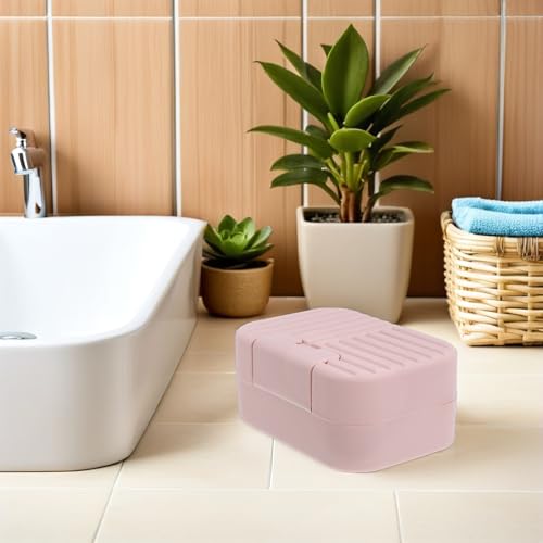 PRETYZOOM Portable Travel Soap Box Waterproof Soap Container with Lid for Outdoor Camping Gym Bathroom Use 8pcs Pink Blue Storage Case Set