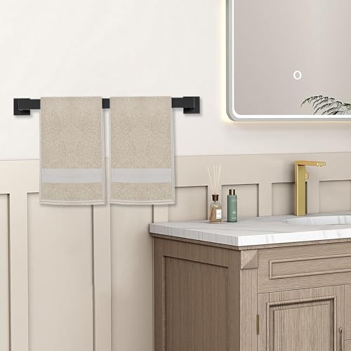 JOPOFI 10 Piece Towel Bar Set - 23.6 Inch Bath Towel Holder - Matte Black | Stainless Steel Towel Racks for Bathroom Wall Mounted, Towel Rod for Bathroom Wall - color: Matte Black（10 Piece）, size: 23.6 inch