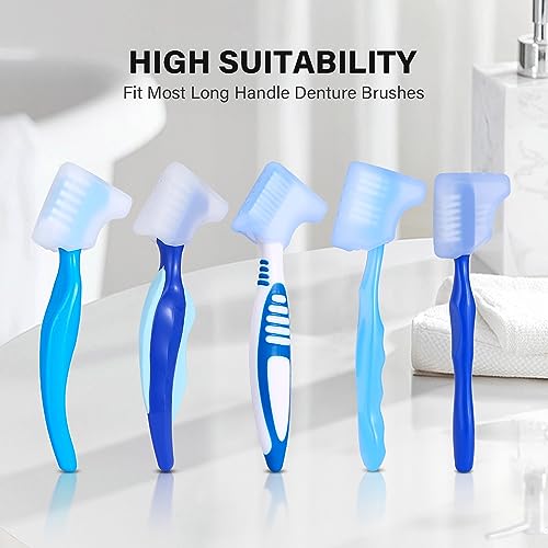 Anbbas 2pcs Silicone Denture Brush Cover Fit Most Denture Toothbrushes(Green and Pink) - color: Green and Pink