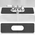 Teenyyou an Oval Hole Gray Faucet Mat for Kitchen Sink Bathroom 17.32" x 4.6" Kitchen Faucet Absorbent Mat Diatomite Splash Guard Quick Drying Stone Drip Catcher Hole 6.22 " x 2.28" - color: Gray, style: an Oval Hole