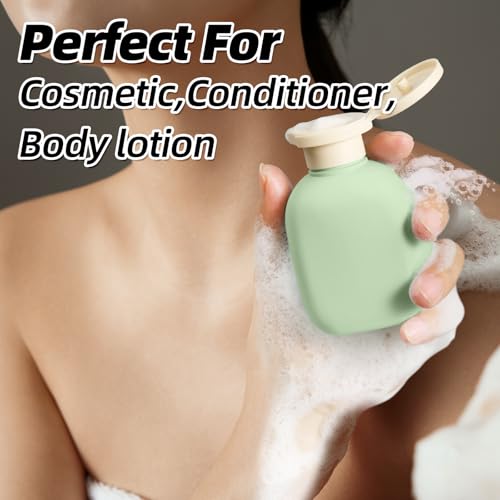 ASEVAT 3.4oz Travel Bottle with Flip Cap, Leak Proof Squeeze Bottles, Refillable Plastic Travel Containers for Creams, Lotion, Foundation, Shampoo, Conditioner - color: Green, size: 3.4oz
