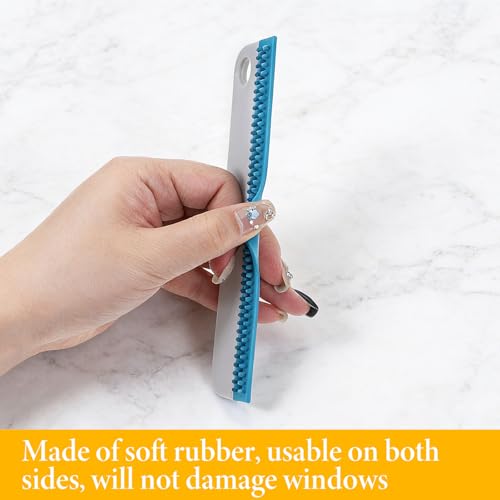 2 Pcs Mini Soft Rubber Mirror Squeegee Window Scrubber Scraper for Shower Glass Doors Cleaning Squeegee Tool Car Windows Windshield Mirror Tile Cleaner