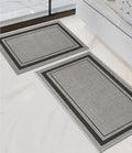 chakme 2 Piece Bathroom Rug Sets, Ultra Thin Bath Mat Quick Dry, Absorbent Non Slip Machine Washable, Dark Grey, 17"x24"+17"x32" - color: Dark Grey, size: 2-Piece (17" x 24" + 17" x 32")