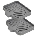 2 Pack Silicone Soap Dish with Drain, Self Draining Bar Soap Holder for Shower, Silicone Dish Soap Tray, Bathroom and Kitchen Sink Organizer, Grey - color: Grey