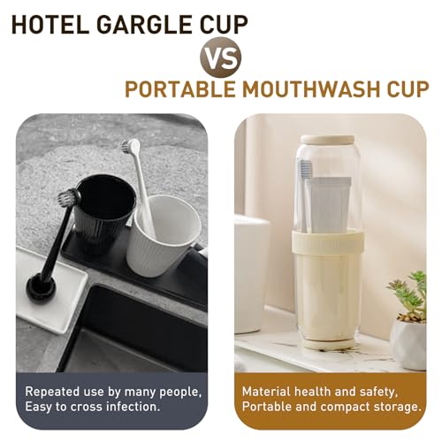 Toothbrush Cup with Cover, Travel Toothbrush Case Portable Toothbrush Holder for Traveling Business Camping School Bathroom (Grey) - color: Grey