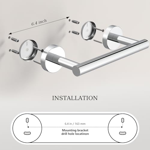 Toilet Paper Holder & Towel Holder, Bathroom Hardware Set-SUS304 Stainless Steel Double Post Pivoting Tissue Roll Holder and Hand Towel Ring Set for Bathroom, RV, Chrome - color: Chrome