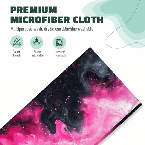 Abstract Marble Hand Towels Bathroom Set of 2 Absorbent Pink and Black Decorative Bath Hand Towel Soft Absorbent Kitchen Dish Spa Yoga Guest Gifts for Women Man 14.4"x28.3" - color: Abstract Marble