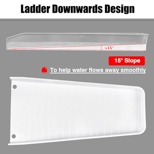 Rain-Gutter Downspout Splash Block - Gutter Downspout Extensions for Rainwater Drainage, Lader Downwards Design, 16" Fixable Downspout Extender with 8 Fixing PP Nails (4, White) - color: White, size: 4Pack
