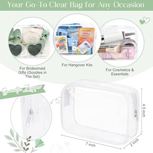 DEEKA 30 Pcs Bridesmaid Proposal Bag Set Gift Clear Makeup Toiletry Bag Bachelorette Party Favors Sunglasses Flower Claw Clips Scrunchies Knot Bracelets Bridal Wedding Party Gifts (Sage Green) - color: Sage Green(Flower Claw Clip), size: 6 Sets
