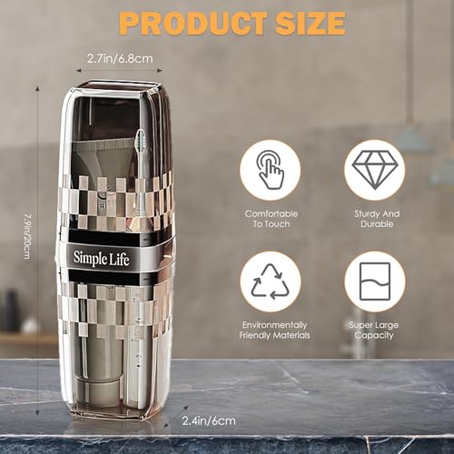 Black Portable Travel Toothbrush Holder Case with Cover | Portable covered toothbrush travel case, durable storage carrier for bathroom, school, business travel use, neat black design - color: Black