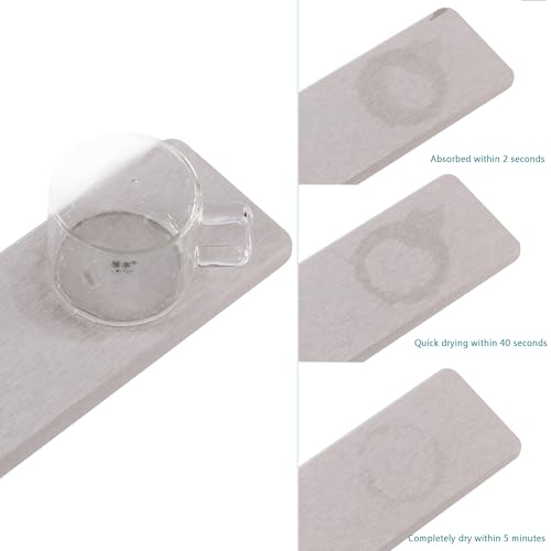 NiuYichee Set of 4 Water Absorbent Diatomite Coasters, Diatomaceous Earth Kitchen Soap Dish, Bathroom Trays, Water Absorbing Stone Used for Hand Soaps & Plants & Toiletries in The Modern Home - color: Set of 4 Light Grey