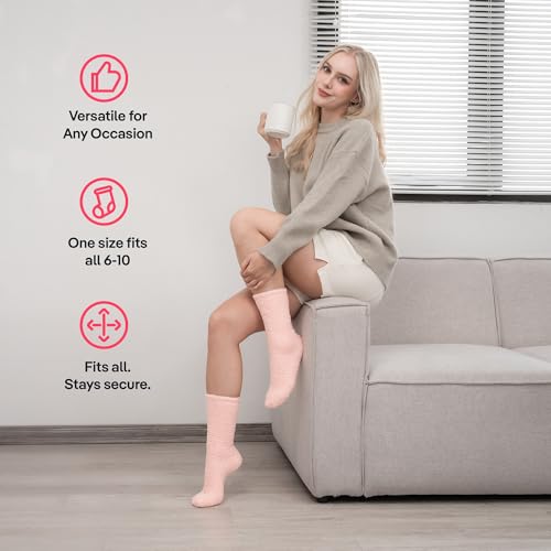 CoolMate Cozy Soft Cloud Socks, Fuzzy Socks for Women - color: A.04 - Blush Pink