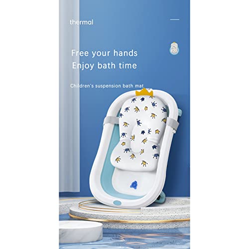 Baby Bath Cushion Pad Newborn Bathtub Mat Infant Bath Supporter Net Baby Bathtub Pillow Non-Slip Floating Bathing Tub Seat (White Star, 28cm*43cm*26cm) - color: White Star