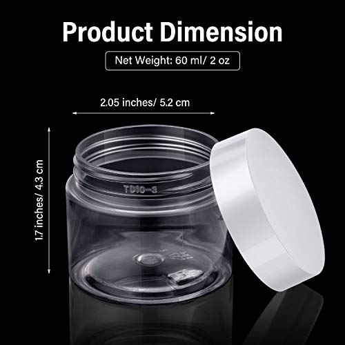 Patelai 4 Pieces Round Wide-mouth Leak Proof Plastic Container Jars with Lids for Travel Storage Makeup Beauty Products Face Creams Oils Salves Ointments DIY Making(2 Ounce,White) - color: White, size: 2 Ounce