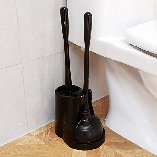 Casaphoria Toilet Plunger and Bowl Brush Combo for Bathroom Cleaning,Bathroom Accessories, Dark Black, 2 Sets - style: Long_handle(2 Sets)