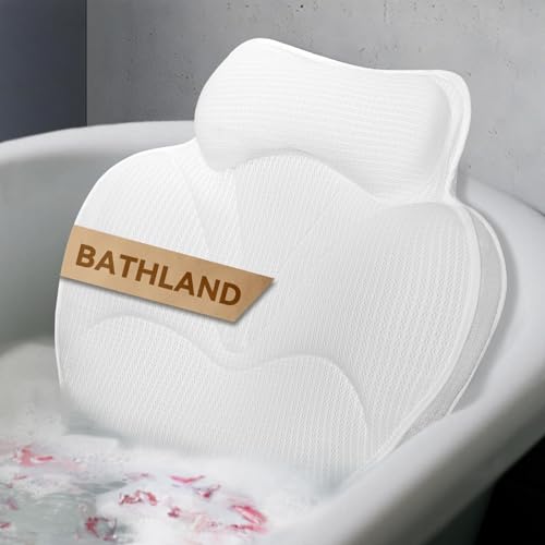 Bath Pillows for Tub - Luxury Bathtub Pillow Neck, Head, Back Support, Soft 5D Mesh Fabric and Non-Slip Suction Cups & Quick Dry, Fits All Tubs, Bath Soaking Accessories Spa Gifts, White - color: White