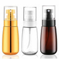 Cosywell Travel Spray Bottle TSA Approved 3 Pack 2oz 60ml Leak Proof Fine Mist Spray Bottle Empty Plastic Refillable Containers for Hair Perfume Toners Rose Water Cosmetics(Brown+Clear+Glod) - color: Brown+Clear+Gold, size: 2 oz