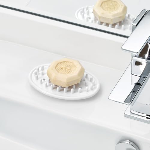 iDesign Soap Saver for Bar Soap - Soap Dish Holder for Bathroom Sink - Set of 3 - White - color: White, style: Pack of 3