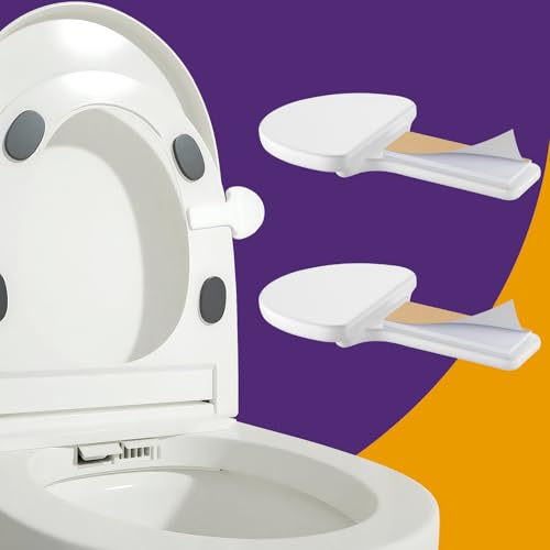 Toilet Seat Lift Handle, Toilet Lid Lifter, Avoid Touching the Toilet Lid, for Home, Office, and Toilet Training - Easy to Use, 2 Piece Set - color: White, size: 2XL