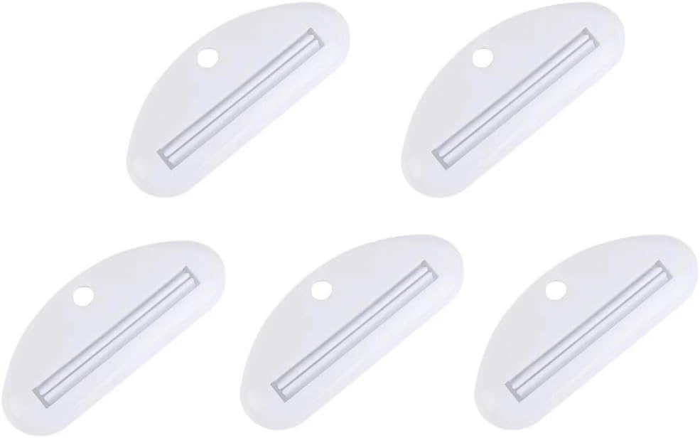 5Pcs White Plastic Toothpaste Squeezer, Toothpaste Tube Squeezer Dispenser, Toothpaste Clips for Saving Toothpaste,Simple and Practical, Bathroom Safety, Aids and Accessories