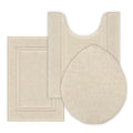 SHACOS Microfiber Bathroom Rugs Set of 3 with Toilet Lid Cover Non Slip | Washable Bath Mat Absorbent Bathroom Carpet 16"x24"+U Shape Toilet Rug 20"x24"+Toilet Lid Cover 19"x21", Light Beige - color: Light Beige, size: 16"x24"+U-Shape 20"x24"+Lid Cover 19