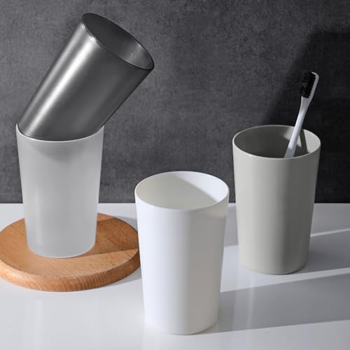 Toothbrush Cup 4Pack Bathroom Tumbler, Unbreakable Smooth Mouth Toothbrush Tumbler, Stackable Counter Cups for Travel Camping Bathroom Tidy Bathroom, Set of 4 Colors Travel Mugs(Size:4pack)