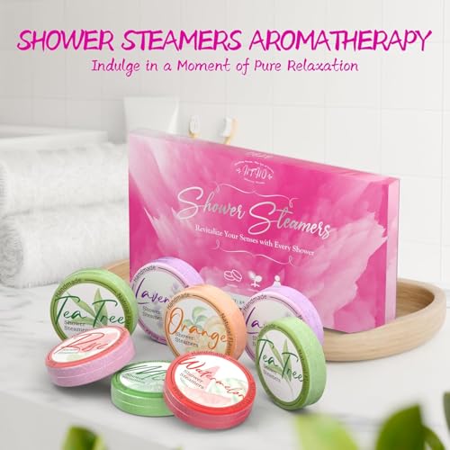 Shower Steamers Aromatherapy 8 Pack - Gifts for Women, Shower Bombs with Essential Oils, Self Care and Stress Relief Stocking Stuffers, Relaxation Birthday Gifts for Women and Men. Pastel Flow Style - style: Pastel Flow Style