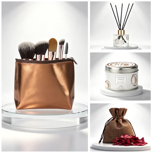 Coconut Vanilla Spa Gift Set, Complete Spa Bath Gift Basket for Women & Men