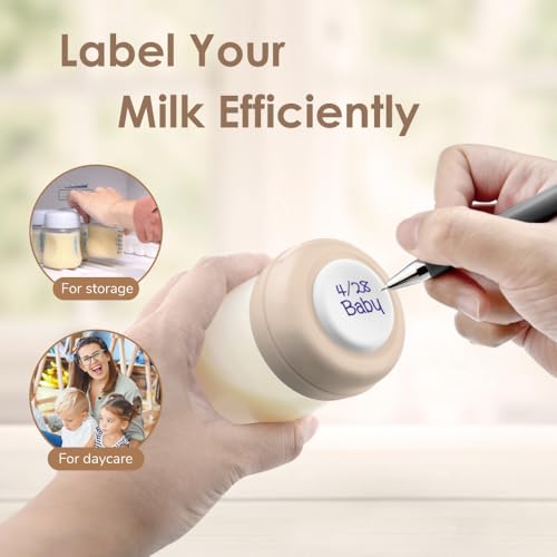 Maymom Screw Lids Aka Travel Caps with Rewritable Sealing Disc Compatible with Avent, Maymom Wide Mouth Bottles; Cap Replace Avent Natural Bottle Sealing Ring and Sealing Disc, 6pcs. (Khaki) - color: Khaki