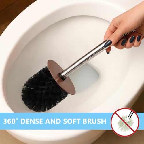 Deep & Sturdy Toilet Bowl Brush with Holder - Doughnut Bowl Brush - Durable Scrubbing - Toilet Cleaners - Household Essentials - Bathroom Cleaner - Cleaning Supplies - Household Supplies - color: Doughnut