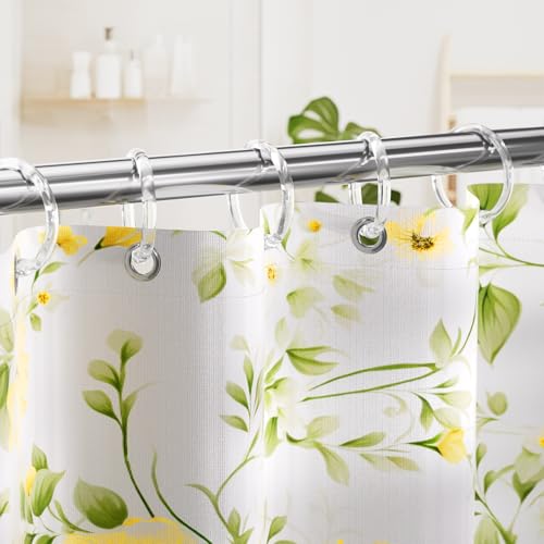 Amazer Plastic Shower Curtain Rings, 12 Pcs Clear Shower Curtain Hooks, O Shape Shower Curtain Hooks Rings, Easy to Snap Closure Shower Hooks for Shower Curtain and Liner Bathroom - color: Clear, size: 12 Pack