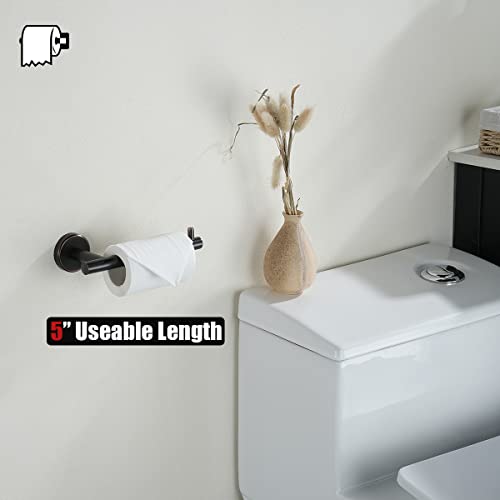 JQK Bathroom Hardware Set Oil Rubbed Bronze, 5-Piece Bath Accessories Set Wall Mount Includes 24 in Towel Bar, 9 in HT Bar, TP Holder, Towel Hook x 2, BAS105-ORB - color: Oil Rubbed Bronze