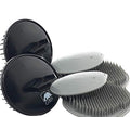 G.B.S Head Shampoo Scalp Massager Brush and Soft Palm Pocket Comb for All Hair Types, Pack of 6 (2 Black and 4 Gray)