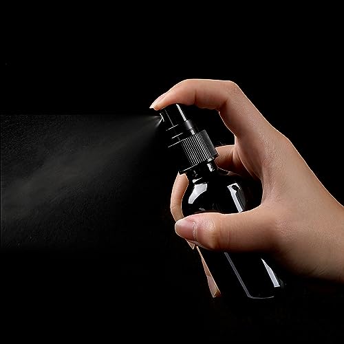NOOEEISS Black Glass Small Spray Bottle 2 oz 48 Packs,Fine Mist Sprayer Small Clear Bottles,Refillable Containers mini spray bottles for Cleaning Solutions and Skin Care (Black 48pcs) - color: Black, size: 48Pack