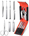 7 in 1 Nail Clipper Set, Manicure Kit with Magnetic Case | Fingernail Clippers,Nail File,Tweezers,Eyebrow Scissors,Ear Cleaner,Compact and Portable,Travel-Friendly,Gift for Women & Men