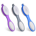 3 Pcs 4 in 1 Foot Brush for Use in Shower with Pumice Stone, Foot Rasp and Sandpaper, Foot Scrubber Brush for Feet, Dead Skin Remover for Foot Care (3 Colors) - style: 3 Purple Gray Blue Foot Brush
