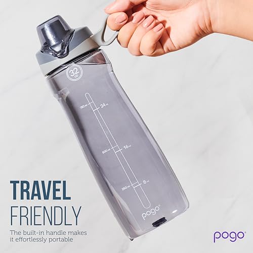 Pogo BPA-Free Plastic Water Bottle with Chug Lid, Fuchsia, 32 oz. - color: Fuchsia, size: 32 Ounces