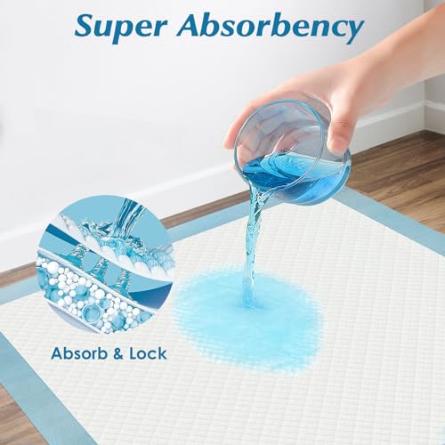 100 Count 22” x 22” Super Absorbency Disposable Underpads, Leakproof Quick Drying Disposable Pads for Baby, Puppy and Adults, Puppy Pads, Cat Pee Pads for Dogs, Potty Puppy Training Pads - size: 100 Count 22" x 22"