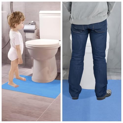 Blue Disposable Toilet Mats for Clean and Hygienic Bathroom,Upgraded Disposable Toilet Mat for Potty Training&Adults,Super Absorbent,Non-Slip,25 Pack U-Shape Pee Pads,24" x 22"