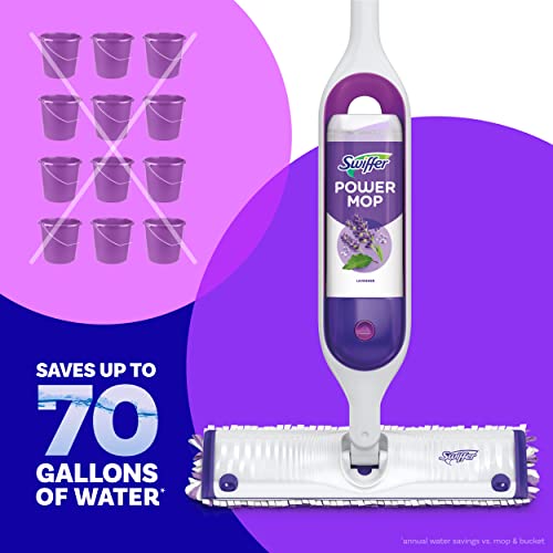Swiffer Power Mop Refill Pack, Floor Cleaner for Mopping Tile, Vinyl, Laminate, Wood in Home, Bathroom, Kitchen, All Purpose Multi-Surface Cleaning, 5 Pads + 1 Lavender Solution - size: 25.3 Fl Oz (Pack of 1)