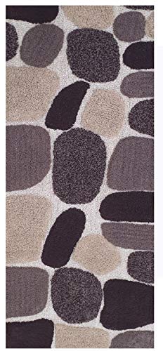 THE BEER VALLEY Pebble Bath Runner Rug 2x5 Feet - Beige Brown | Non Slip Cotton Runners for Bathroom, Washable Absorbent Long Bath Floor Rugs - color: Beige/Brown, size: 24 x 60 inches