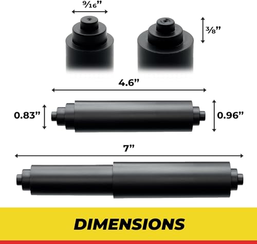 Qualihome Universal Plastic Spring Loaded Toilet Paper Roll Holder Replacement Rod (1, Black.) - color: Black.