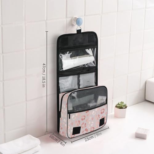 MNSRUU Hanging Toiletry Bag Rose Gold Leopard Print Makeup Bag Portable Travel bag for Toiletries Organizer Bags for Women Men, Travel-Essentials Bag - color: Leopard 12